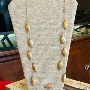 Gold double row boutique necklace, new